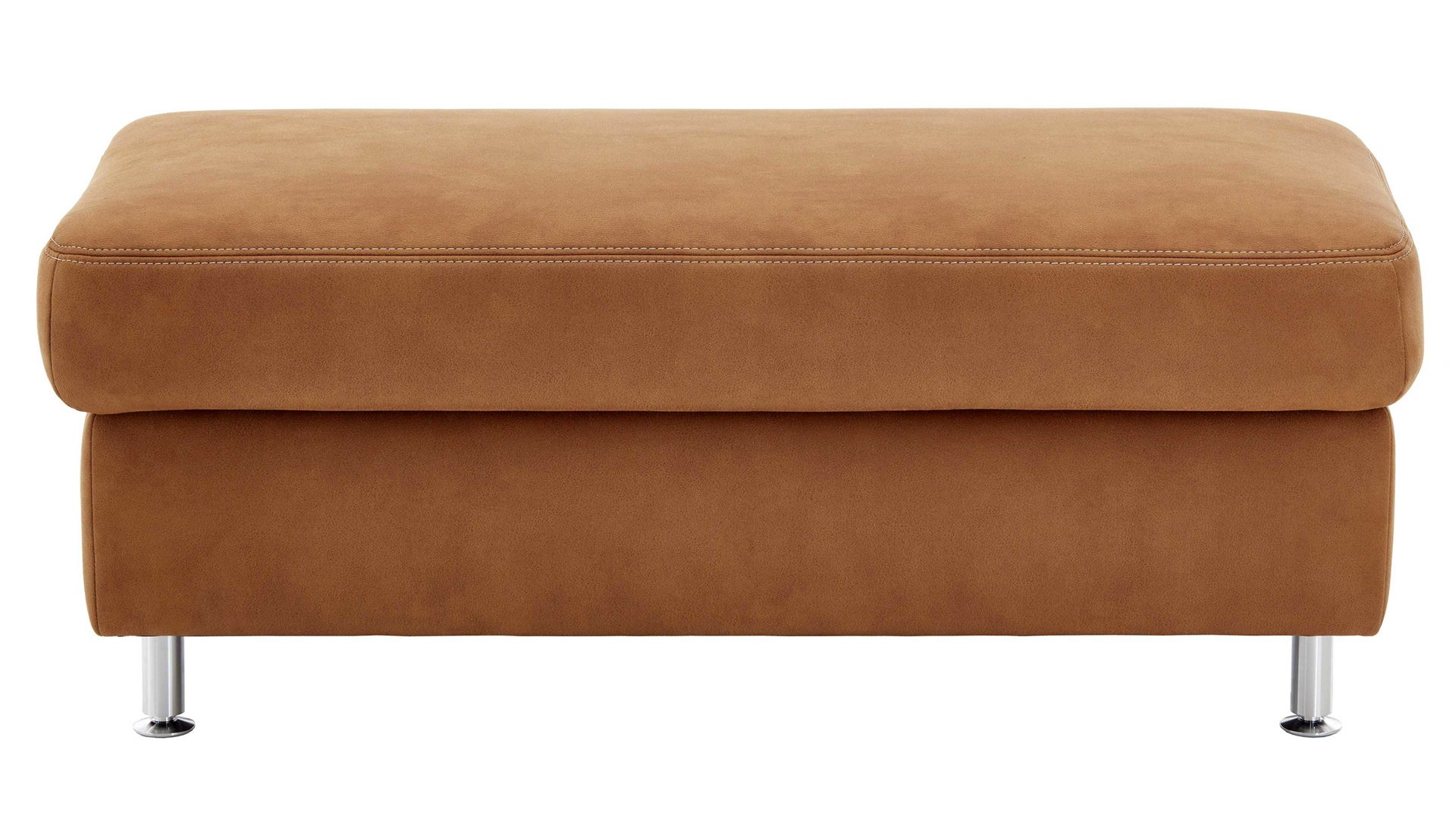 Polsterhocker modulmaster aus Stoff in Orange Modulmaster MM-ZE1049 - XXL-Hocker zimtfarbener Bezug Deluxe – ca. 130 x 65 cm