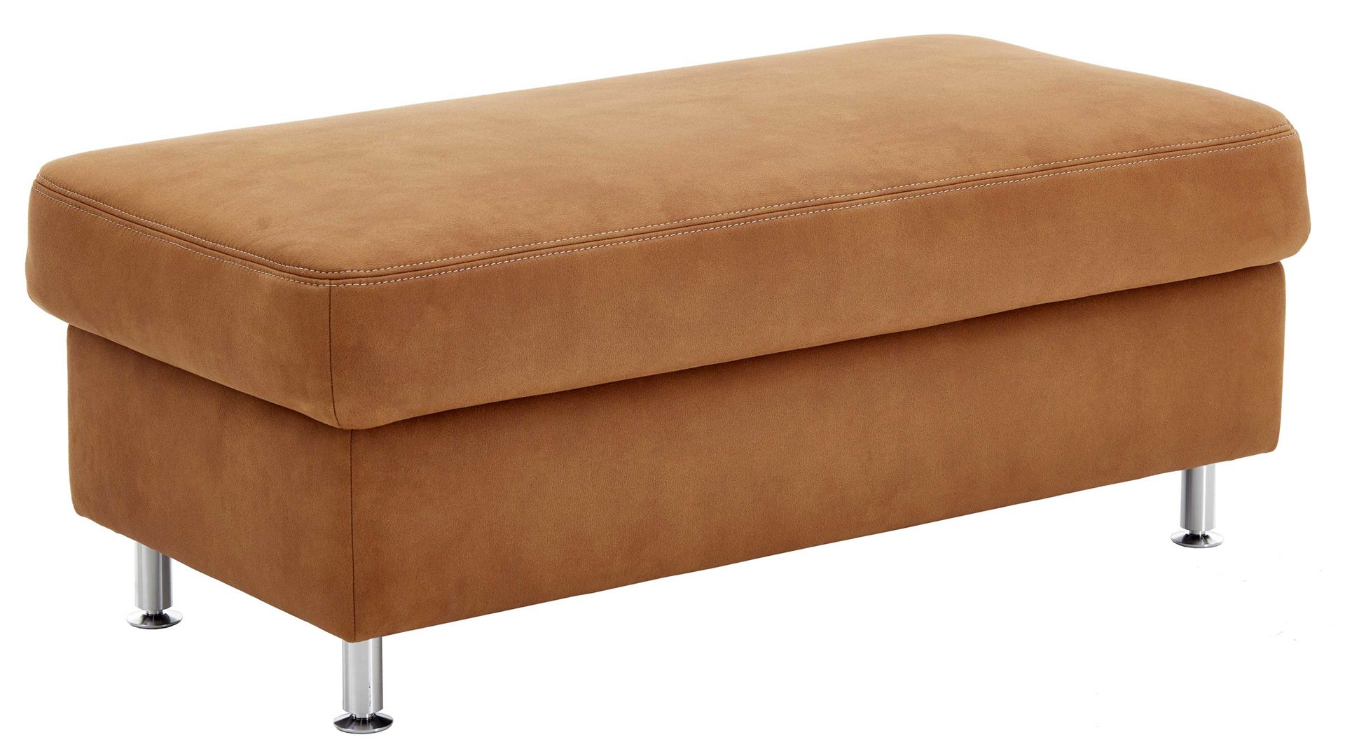 Polsterhocker modulmaster aus Stoff in Orange Modulmaster MM-ZE1049 - XXL-Hocker zimtfarbener Bezug Deluxe – ca. 130 x 65 cm