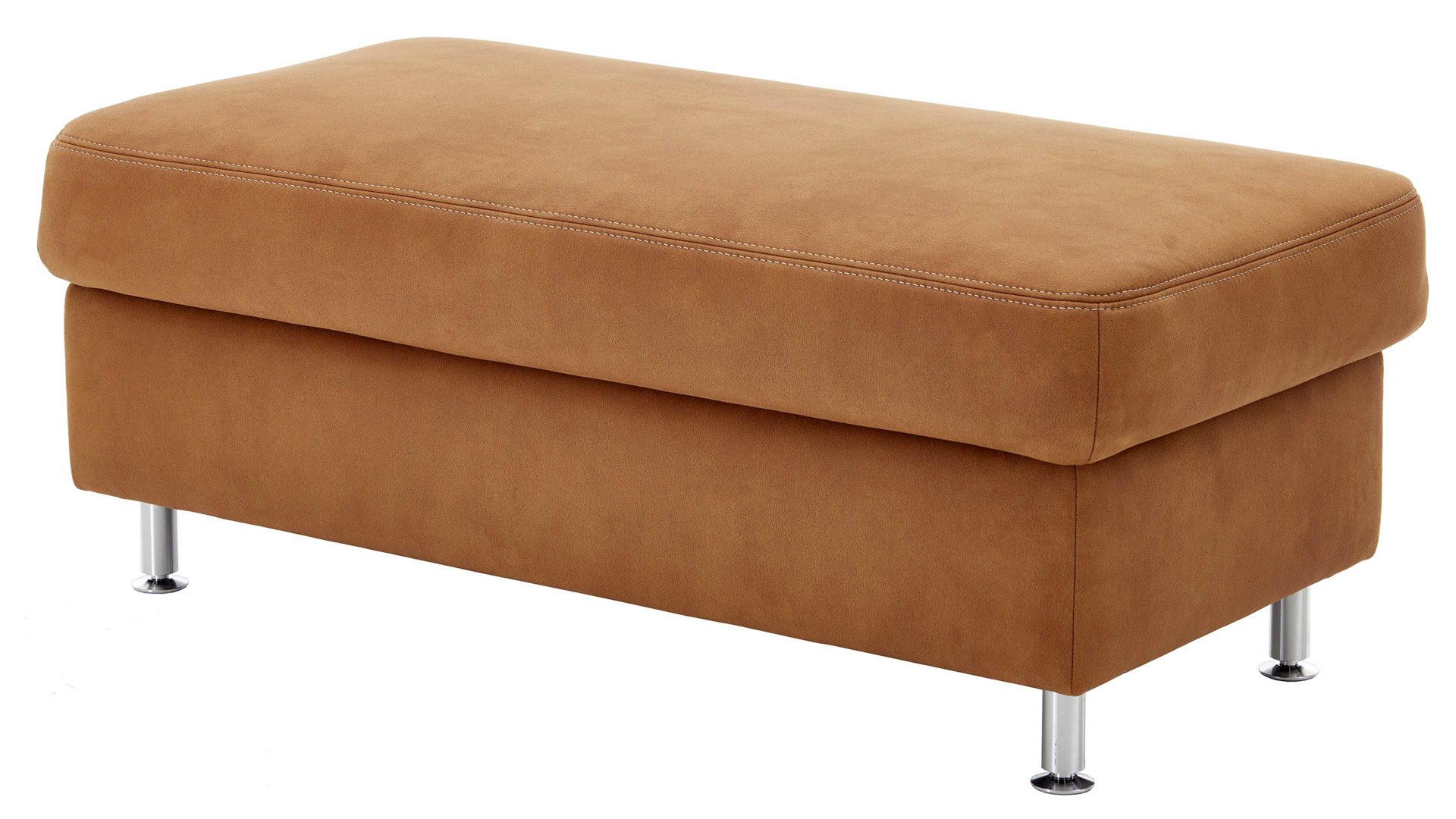 Polsterhocker modulmaster aus Stoff in Orange Modulmaster MM-ZE1049 - XXL-Hocker zimtfarbener Bezug Deluxe – ca. 130 x 65 cm