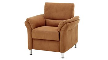 Polstersessel modulmaster aus Stoff in Orange Modulmaster MM-ZE1049 - Polstersessel zimtfarbener Bezug Deluxe & Metallfüße