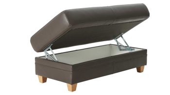 Funktionshocker OrthoSedis aus Leder in Dunkelbraun OrthoSedis MM-PN1004 - Funktionshocker XXL HoF schokofarbenes Leder & Buche – ca. 130 x 65 cm