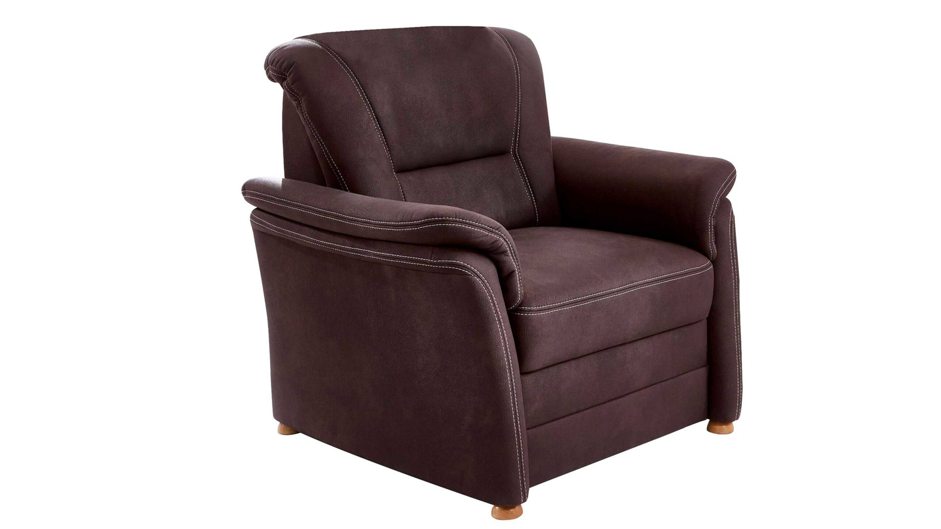 Polstersessel modulmaster aus Stoff in Dunkelbraun Modulmaster Polstersessel MM-PP1067 mit Federkern schokobraune Mikrofaser Mammut & Eiche Bianco