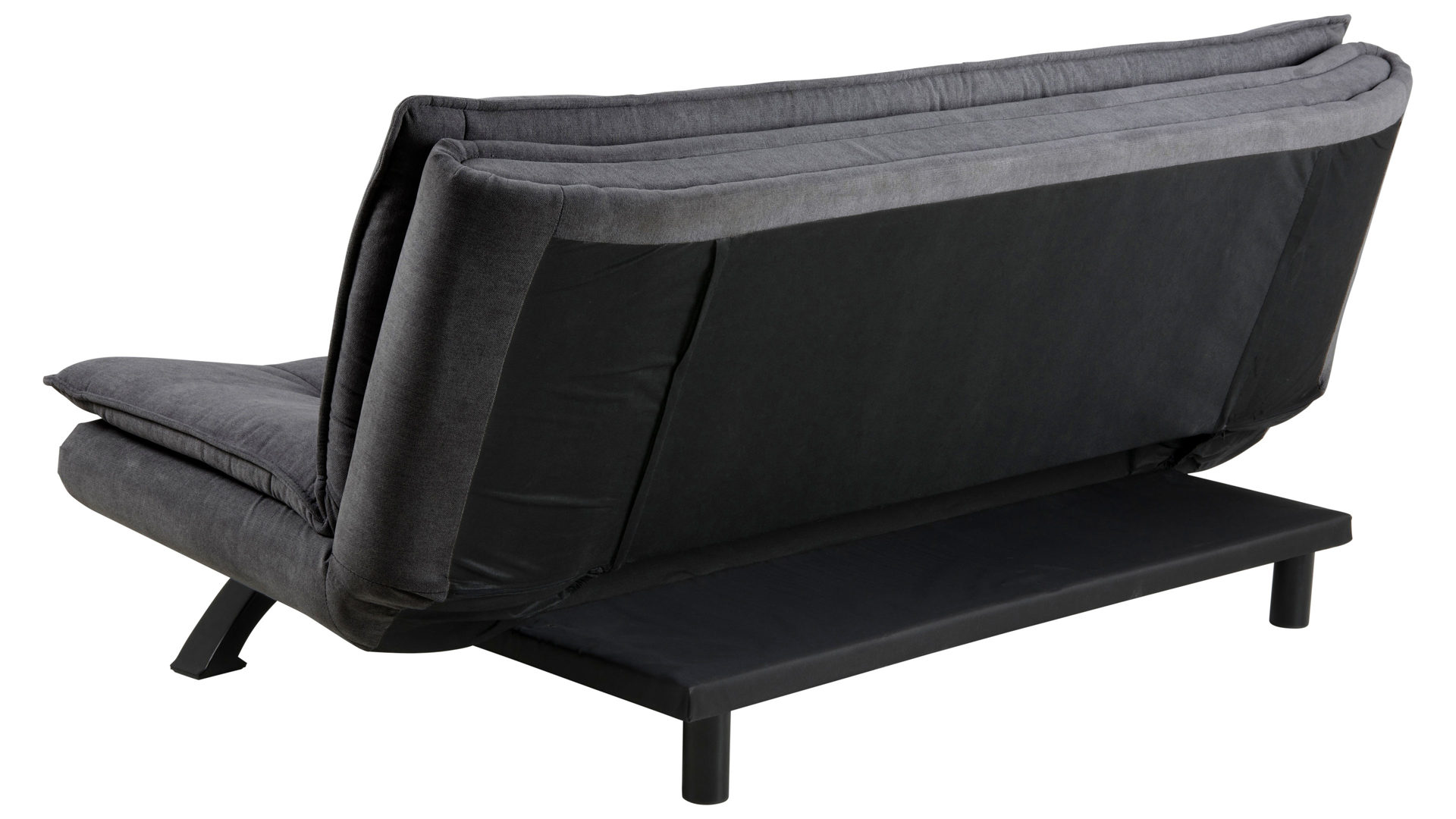 Schlafsofa Actona group aus Stoff in Dunkelgrau Schlafsofa - Schlafcouch als vielseitiges Polstermöbel dunkelgrauer Stoffbezug Enjoy 24 & mattschwarzes Gestell