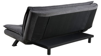 Schlafsofa Actona group aus Stoff in Dunkelgrau Schlafsofa - Schlafcouch als vielseitiges Polstermöbel dunkelgrauer Stoffbezug Enjoy 24 & mattschwarzes Gestell