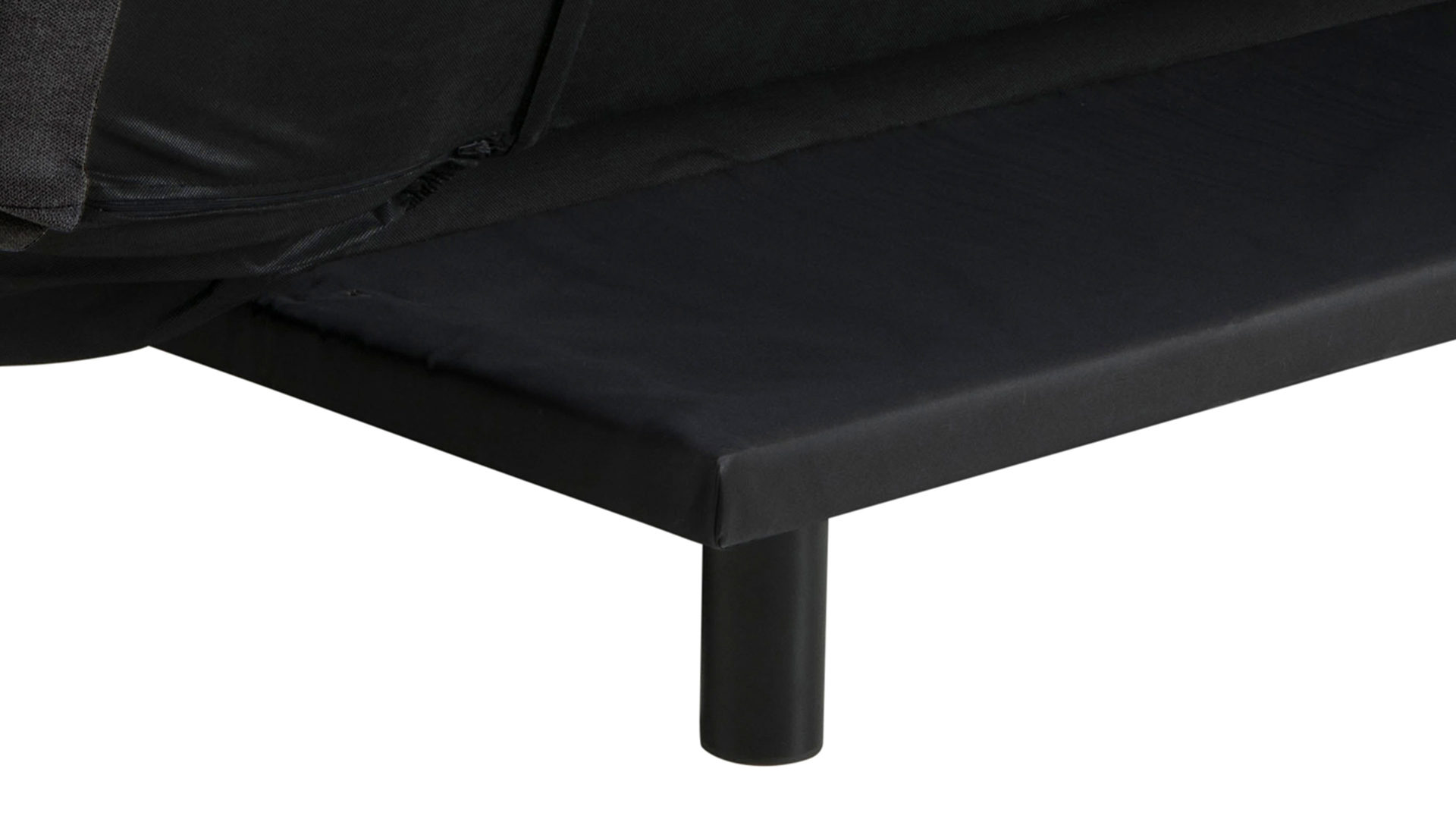 Schlafsofa Actona group aus Stoff in Dunkelgrau Schlafsofa - Schlafcouch als vielseitiges Polstermöbel dunkelgrauer Stoffbezug Enjoy 24 & mattschwarzes Gestell
