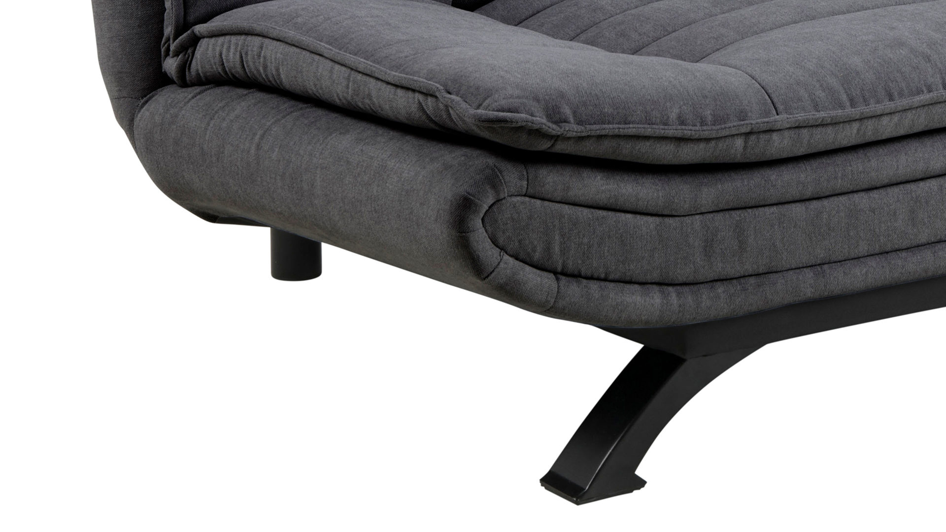Schlafsofa Actona group aus Stoff in Dunkelgrau Schlafsofa - Schlafcouch als vielseitiges Polstermöbel dunkelgrauer Stoffbezug Enjoy 24 & mattschwarzes Gestell