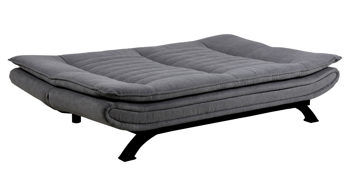 Schlafsofa Actona group aus Stoff in Dunkelgrau Schlafsofa - Schlafcouch als vielseitiges Polstermöbel dunkelgrauer Stoffbezug Enjoy 24 & mattschwarzes Gestell