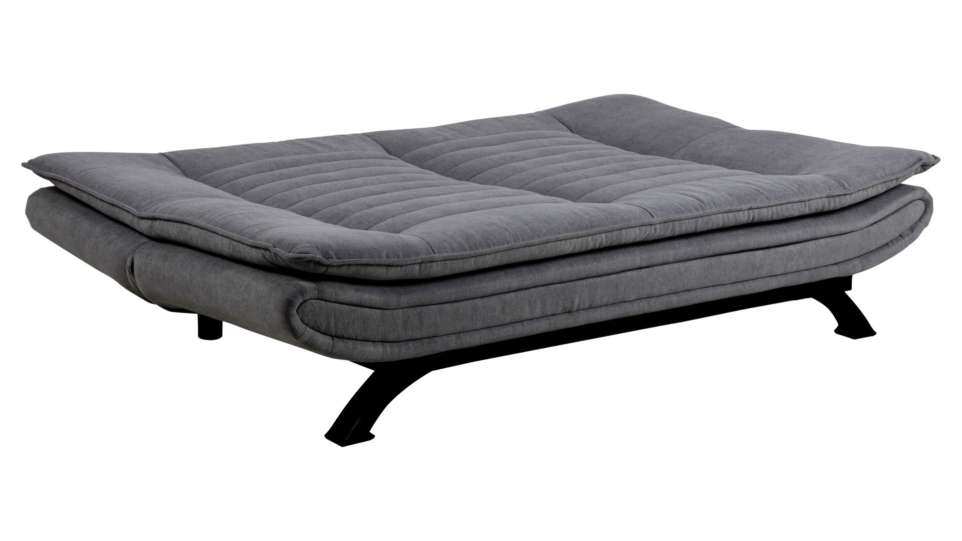 Schlafsofa Actona group aus Stoff in Dunkelgrau Schlafsofa - Schlafcouch als vielseitiges Polstermöbel dunkelgrauer Stoffbezug Enjoy 24 & mattschwarzes Gestell