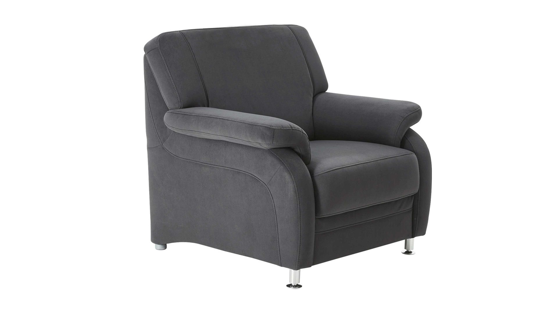 Polstersessel modulmaster aus Stoff in Anthrazit Modulmaster MM-ZE1004 - Polstersessel anthrazitfarbener CleverCleanbezug & Chromfüße