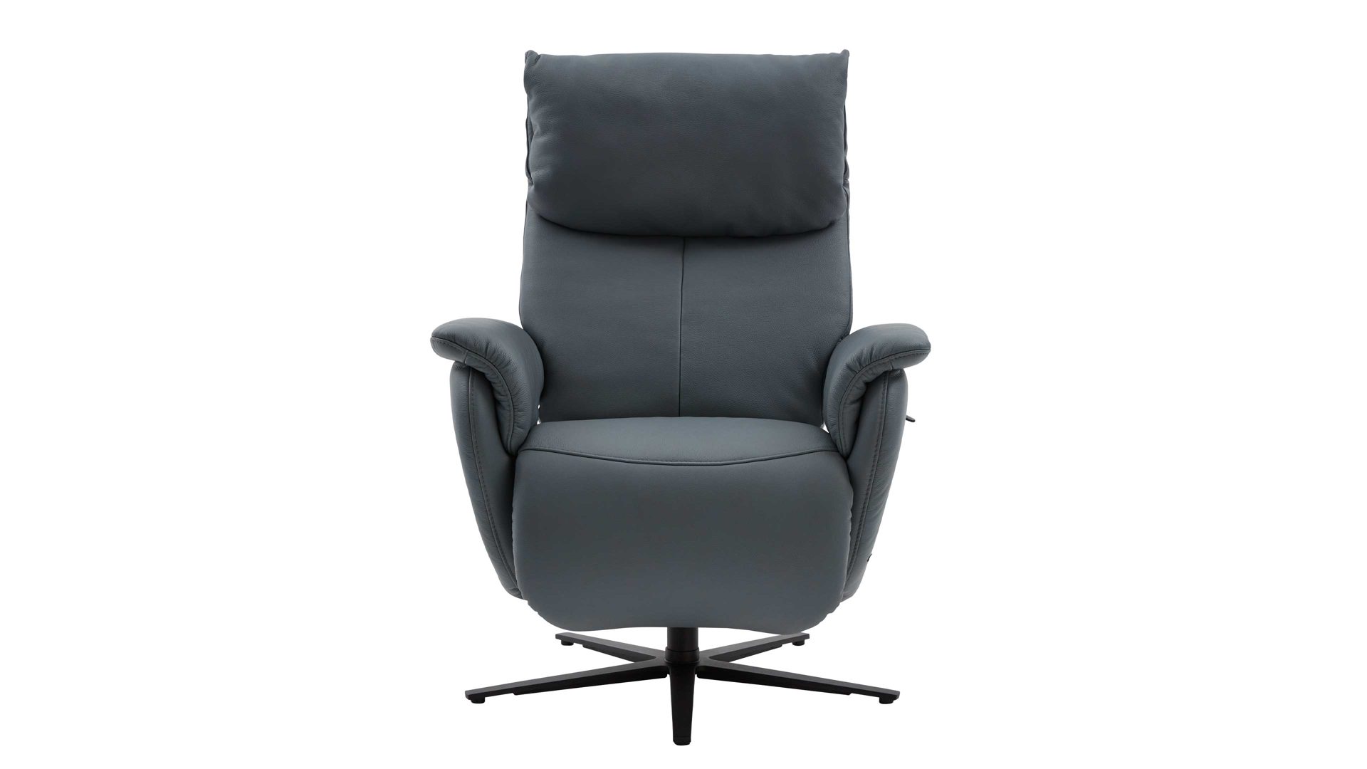 Relaxsessel comfortmaster besser sitzen, liegen, leben aus Leder in Blau Comfortmaster 7304 - Easy-Swing-Sessel 31V blaues LongLife-Leder Rustika & Sternfuß