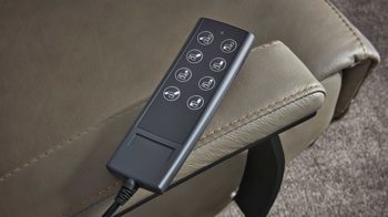 Relaxsessel Interliving aus Leder in Grau Interliving Sessel Serie 4541 – Relaxsessel F motorisch - steingraues LongLife-Leder Vivre & Sternfuß V4S