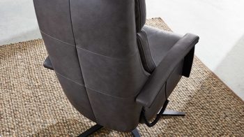 Relaxsessel Interliving aus Leder in Schwarz Interliving Sessel Serie 4541 – Relaxsessel F motorisch - anthrazitfarbenes LongLife-Leder Texas & Sternfuß V4S