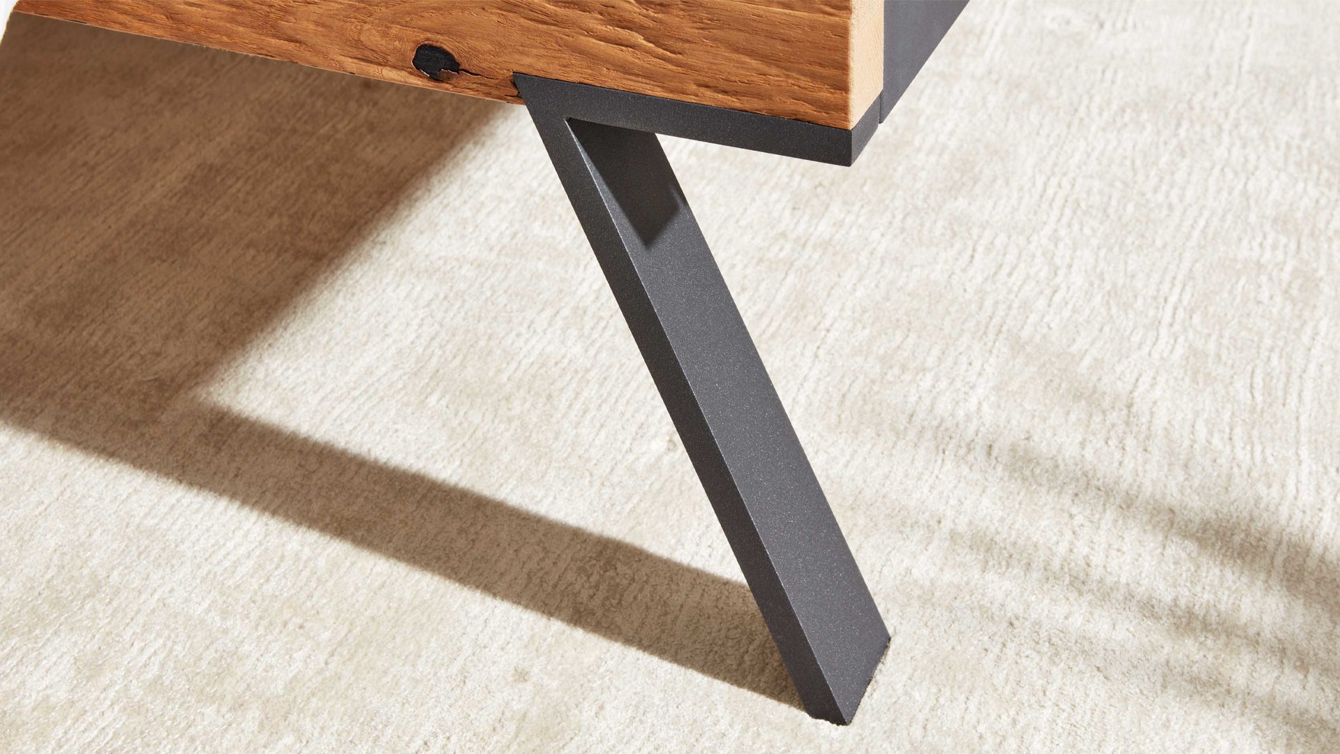 Bettgestell Interliving aus Holz in Dunkelgrau Interliving Schlafzimmer Serie 1025 – Bettgestell 530331 Liegefläche ca. 160 x 200 cm - Graphit & Balkeneiche gehackt