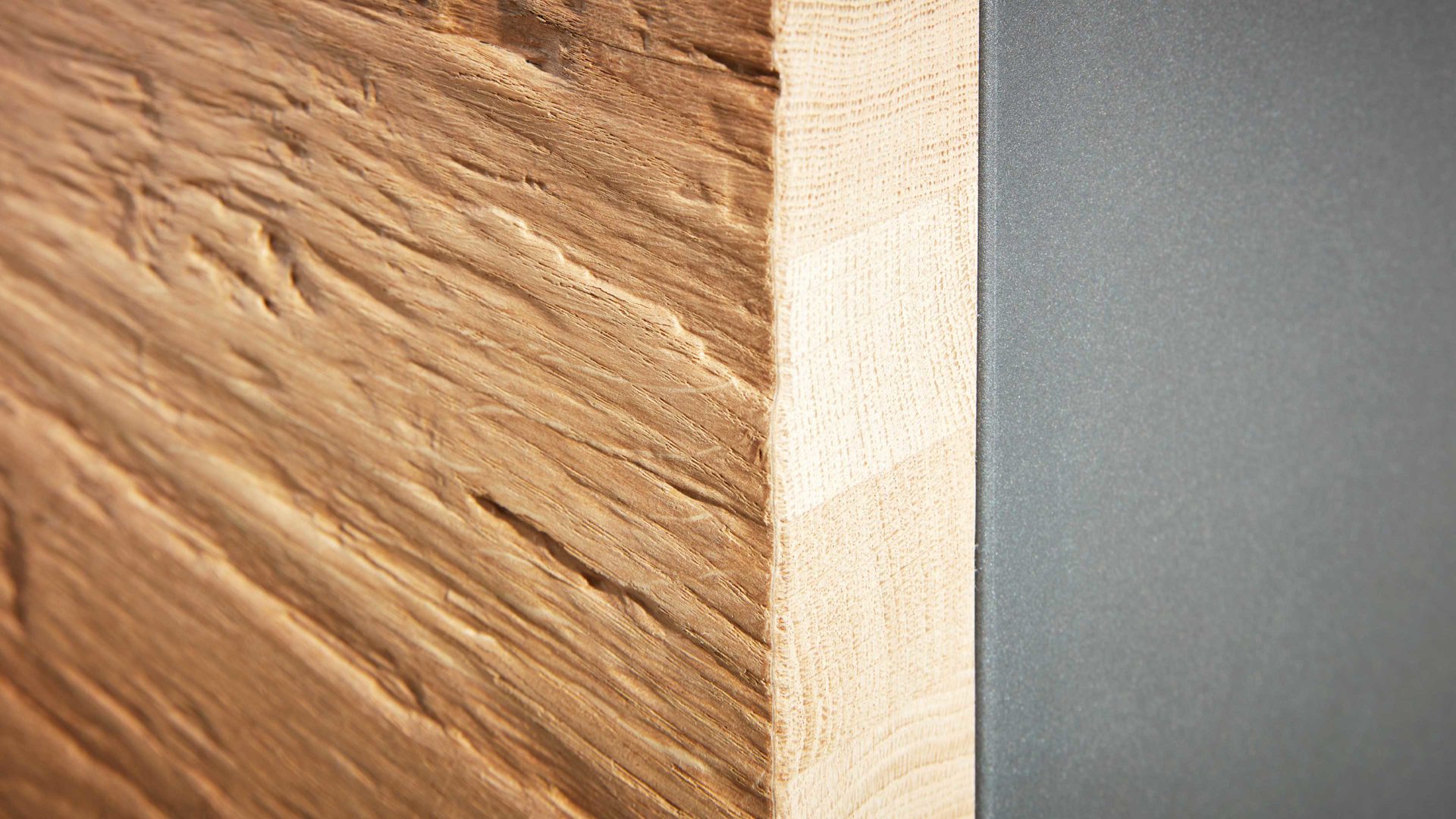 Komplettzimmer Interliving aus Holz in Dunkelgrau Interliving Schlafzimmer Serie 1025 – Komplettzimmer mit Bettbank & weiteren Extras Graphit & Balkeneiche gehackt - Liegefläche ca. 180 x 200 cm