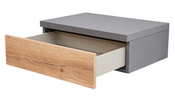 Komplettzimmer Interliving aus Holz in Dunkelgrau Interliving Schlafzimmer Serie 1025 – Komplettzimmer Graphit & Balkeneiche gehackt - vierteilig, Liegefläche ca. 180 x 200 cm