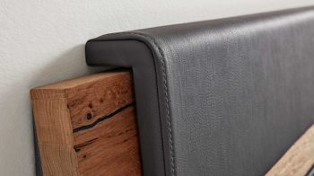 Kissen-Set Interliving aus Stoff in Dunkelgrau Interliving Schlafzimmer Serie 1025 – Kopfteilpolster-Set Länge ca. 82 cm - graphitfarbenes Kunstleder