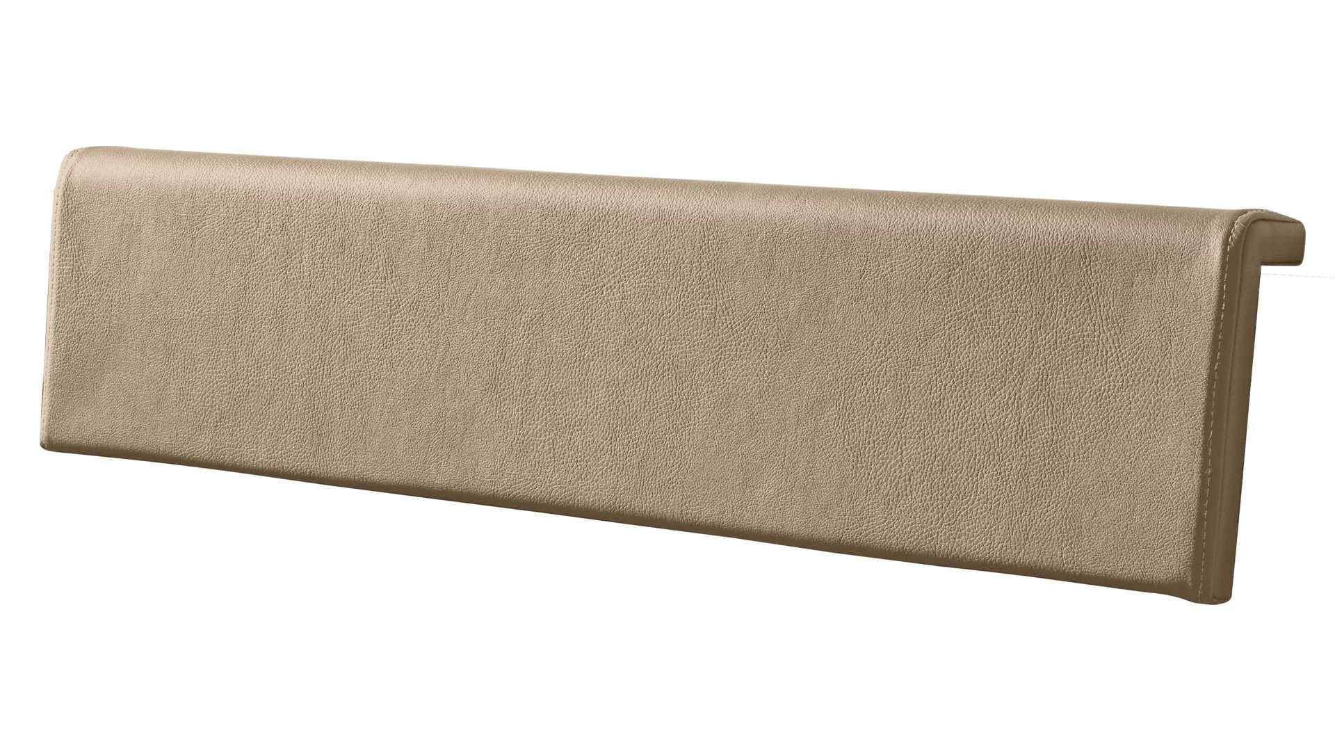 Kopfstütze Interliving aus Stoff in Beige Interliving Schlafzimmer Serie 1025 – Kopfteilpolster-Set Länge ca. 82 cm - taupefarbenes Kunstleder