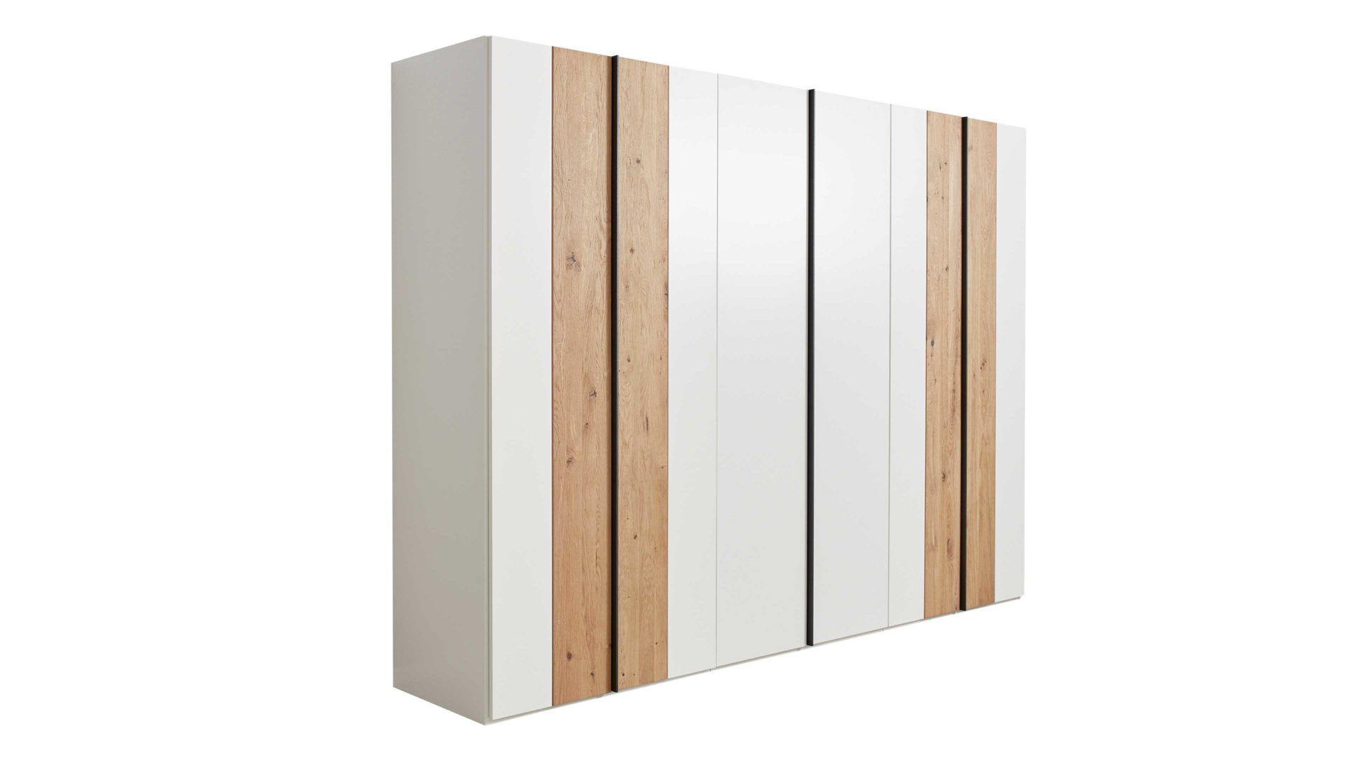 Komplettzimmer Interliving aus Holz in Holzfarben Interliving Schlafzimmer Serie 1019 – Komplettzimmer 523002 Wildeiche & weißer Mattlack – vierteilig, Liegefläche ca. 180 x 200 cm