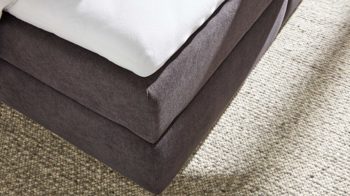 Boxspringbett Interliving aus Stoff in Dunkelgrau Interliving Bettsystem Serie 1414 - Boxspringbett dunkelgrauer Stoffbezug ENF 09 - Liegefläche ca. 180 x 200 cm
