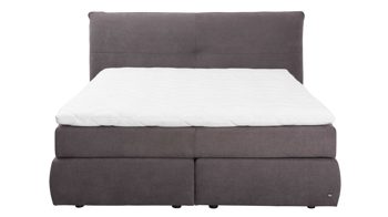 Boxspringbett Interliving aus Stoff in Dunkelgrau Interliving Bettsystem Serie 1414 - Boxspringbett Variante 2 dunkelgrauer Stoffbezug ENF 09 - Liegefläche ca. 160 x 200 cm