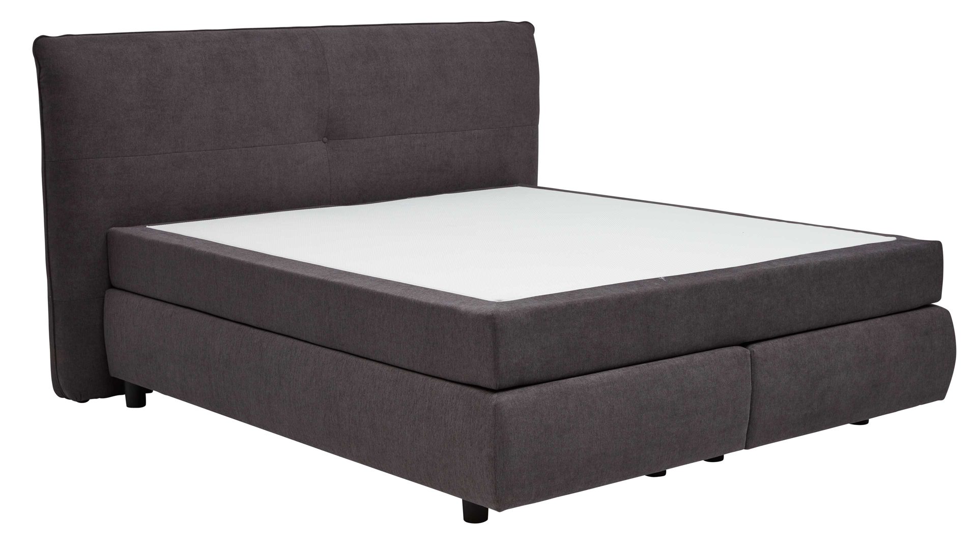 Boxspringbett Interliving aus Stoff in Dunkelgrau Interliving Bettsystem Serie 1414 - Boxspringbett Variante 2 dunkelgrauer Stoffbezug ENF 09 - Liegefläche ca. 160 x 200 cm