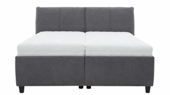 Polsterbett Interliving aus Stoff in Grau Interliving Bettsystem Serie 1414 - Polsterbett Variante 3 elefantgrauer Stoffbezug ENF 29 - Liegefläche ca. 180 x 200 cm