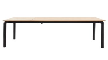 Auszugtisch Interliving aus Holz in Holzfarben Interliving Esszimmer Serie 5111 – Auszugtisch Charakter-Eiche & schwarzes Eisen – ca. 200-280 x 100 cm