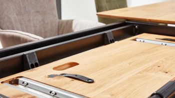 Auszugtisch Interliving aus Holz in Holzfarben Interliving Esszimmer Serie 5111 – Auszugtisch 6813-79 Charakter-Eiche & schwarzes Eisen – ca. 200-280 x 100 cm