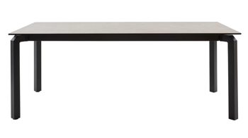 Auszugtisch Interliving aus Keramik in Grau Interliving Esszimmer Serie 5111 – Auszugtisch 6813-91 graue Glaskeramik & schwarzes Eisen – ca. 180-260 x 100 cm