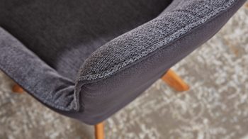 Polsterstuhl Interliving aus Stoff in Dunkelgrau Interliving Esszimmer Serie 5111 – Schalensessel graphitfarbene Bezugkombi 950 & Eiche