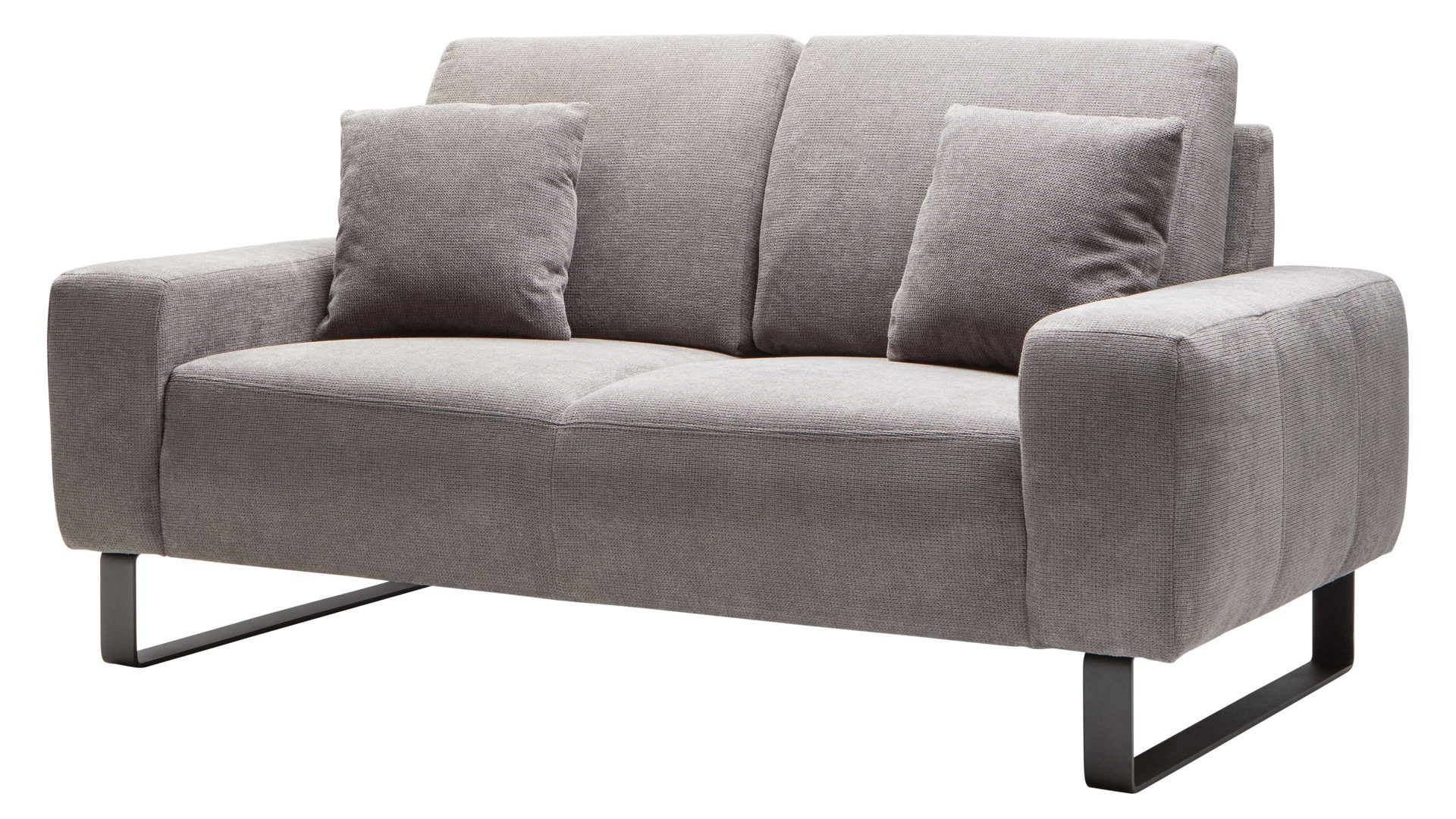 Zweisitzer A. z. iwaniccy aus Stoff in Grau 2-Sitzer Dana bzw. Polstermöbel steinfarbener Bezug Boston 20 & Metallfüße - Länge ca. 169 cm