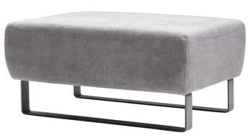 Polsterhocker A. z. iwaniccy aus Stoff in Grau Hocker Dana bzw. Polstermöbel steinfarbener Bezug Boston 20 & Metallfüße - ca. 93 x 67 cm cm