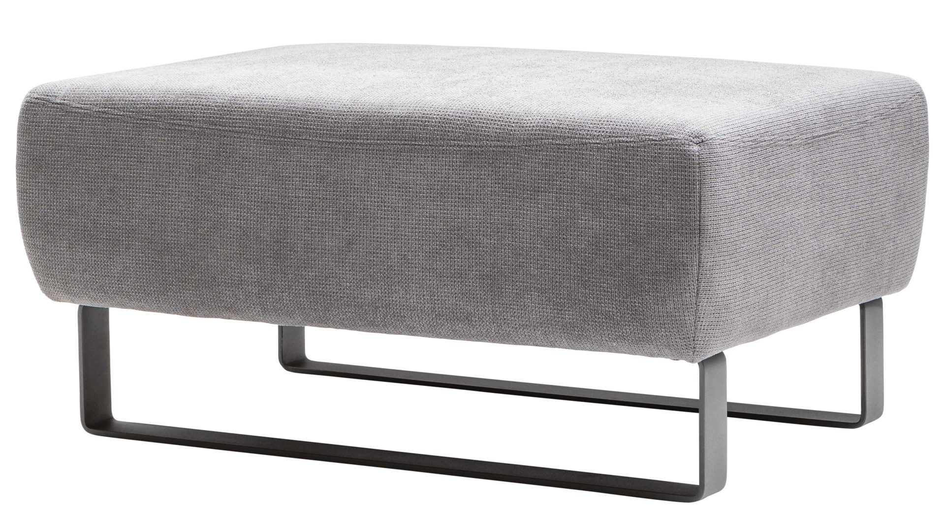 Polsterhocker A. z. iwaniccy aus Stoff in Grau Hocker Dana bzw. Polstermöbel steinfarbener Bezug Boston 20 & Metallfüße - ca. 93 x 67 cm cm