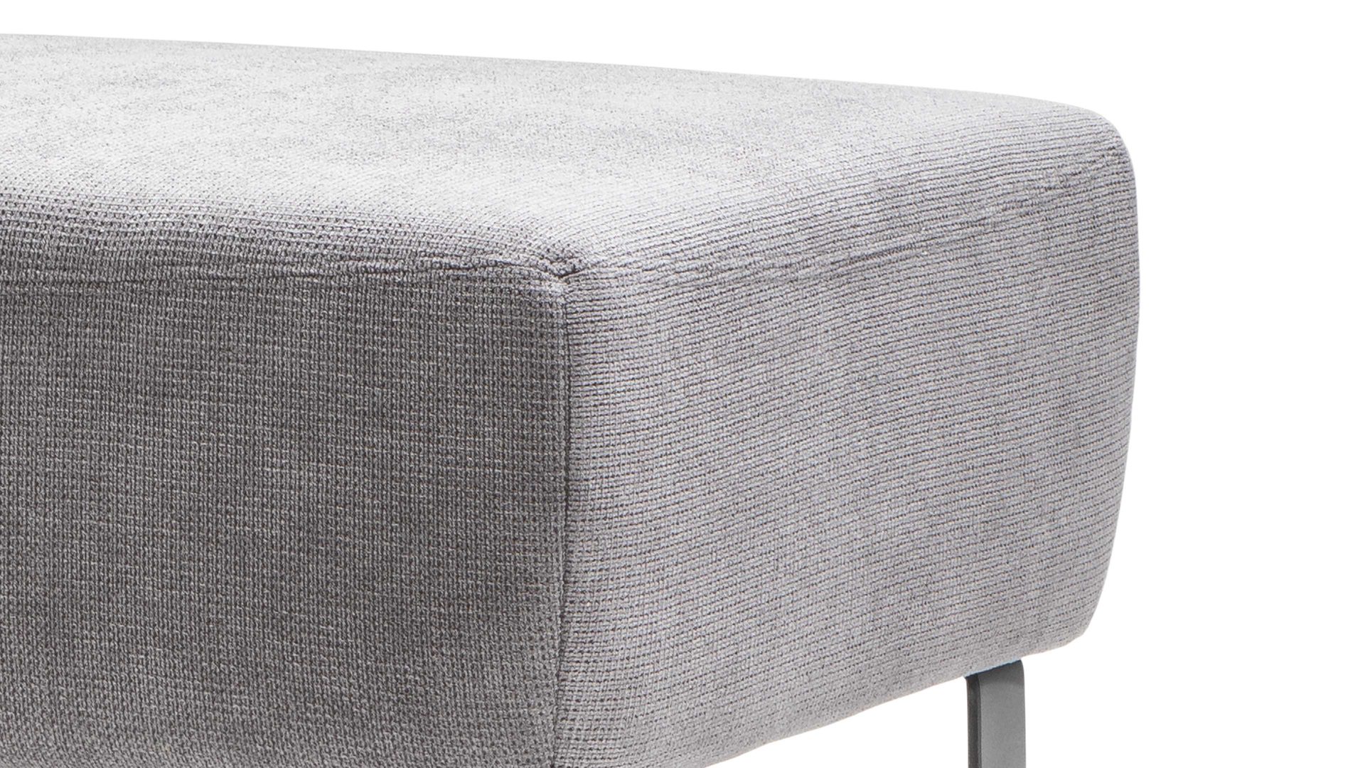 Polsterhocker A. z. iwaniccy aus Stoff in Grau Hocker Dana bzw. Polstermöbel steinfarbener Bezug Boston 20 & Metallfüße - ca. 93 x 67 cm cm