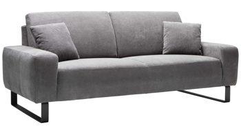 Dreisitzer A. z. iwaniccy aus Stoff in Grau 3-Sitzer Dana bzw. Polstermöbel steinfarbener Bezug Boston 20 & Metallfüße - Länge ca. 207 cm