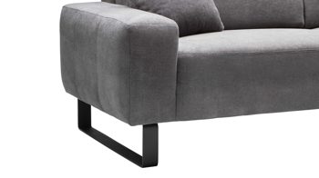 Dreisitzer A. z. iwaniccy aus Stoff in Grau 3-Sitzer Dana bzw. Polstermöbel steinfarbener Bezug Boston 20 & Metallfüße - Länge ca. 207 cm