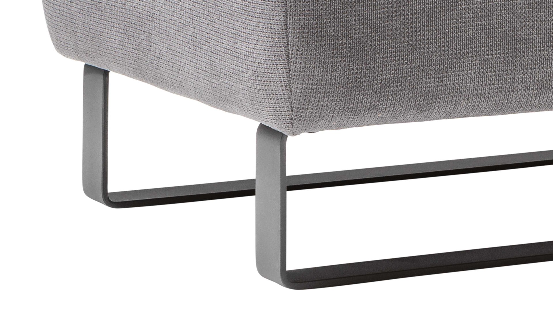 Polsterhocker A. z. iwaniccy aus Stoff in Grau Hocker Dana bzw. Polstermöbel steinfarbener Bezug Boston 20 & Metallfüße - ca. 93 x 67 cm cm