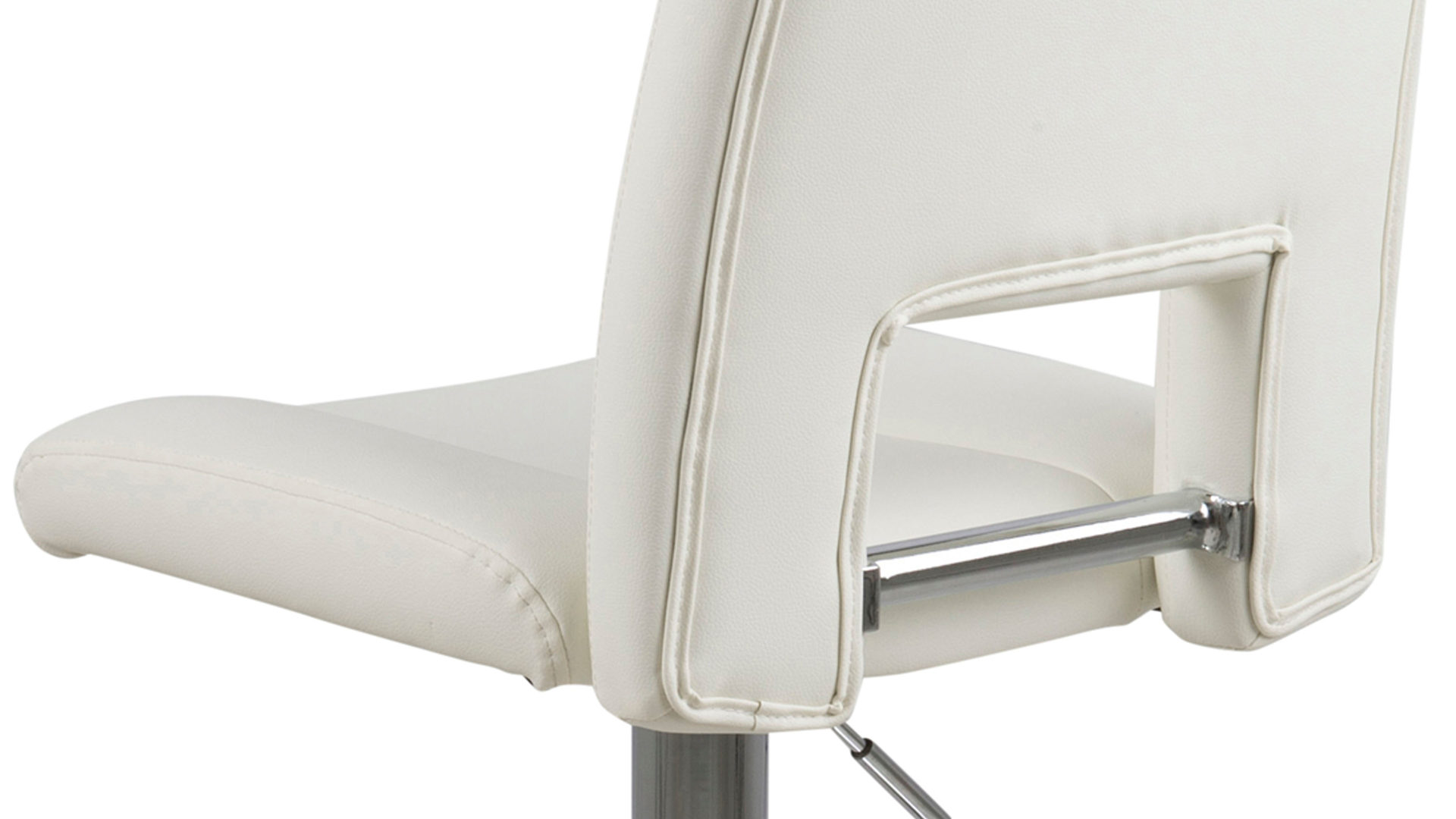 Barhocker Actona group aus Kunstfaser in Weiß Barhocker mit Trompetenfuß bzw. Tresenstuhl Sylvia weißes Kunstleder & Chrom