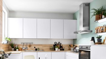 Einbauküche Nolte® küchen aus Holz in Weiß nolte® Einbauküche Sigma mit privileg-Einbaugeräten Weiß & Kernbuche – Stellfläche ca. 285 x 310 cm