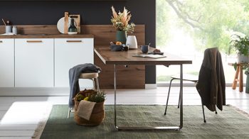 Einbauküche Nolte® küchen aus Holz in Holzfarben nolte® Einbauküche Flair mit Constructa Einbaugeräten Vulkaneiche & Weiß - Stellfläche ca. 365 x 350 cm