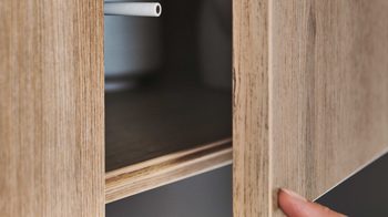 Einbauküche Nolte® küchen aus Holz in Holzfarben nolte® Einbauküche Flair mit Constructa Einbaugeräten Vulkaneiche & Weiß - Stellfläche ca. 365 x 350 cm