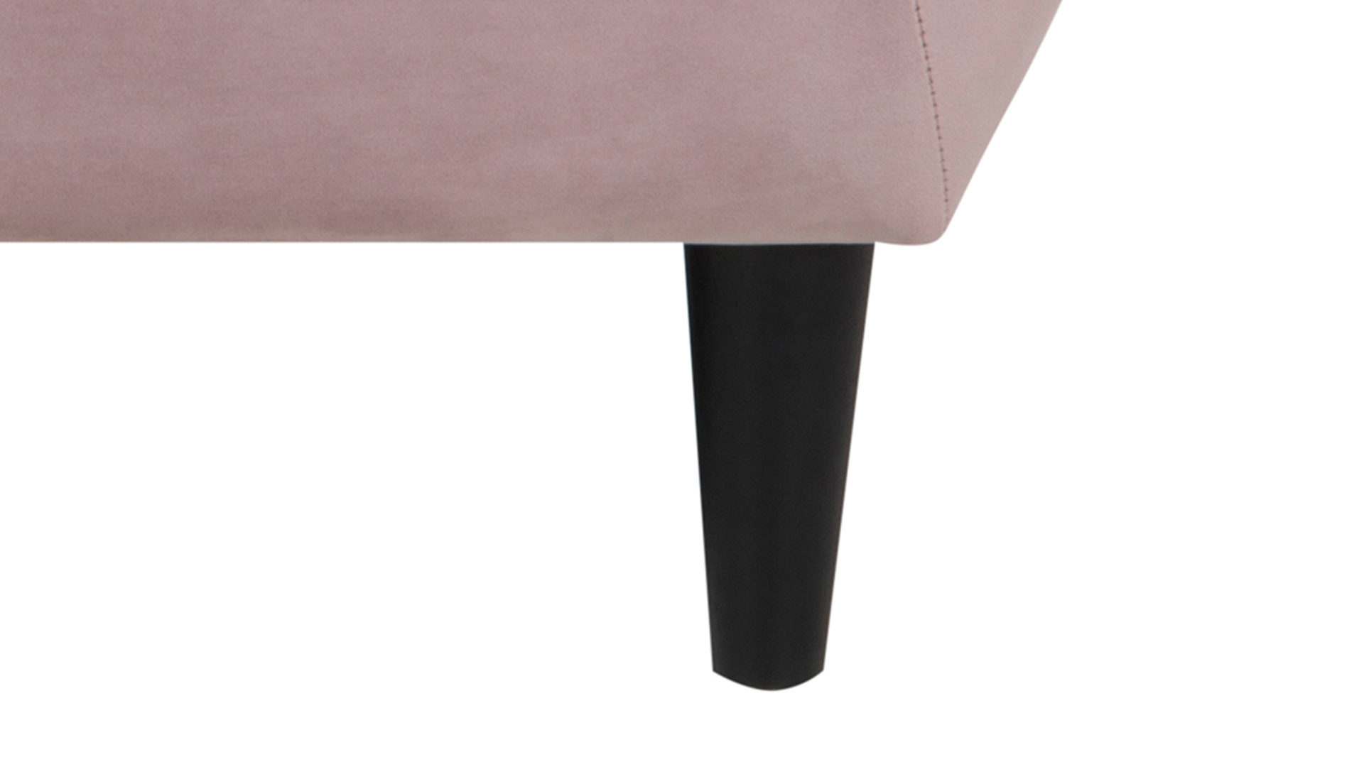 Zweisitzer Actona group aus Stoff in Pink Zweisitzer-Sofa als bequemes Polstermöbel pastellrosa Samt Vic 18 & schwarze Holzfüße, Breite ca.  150 cm