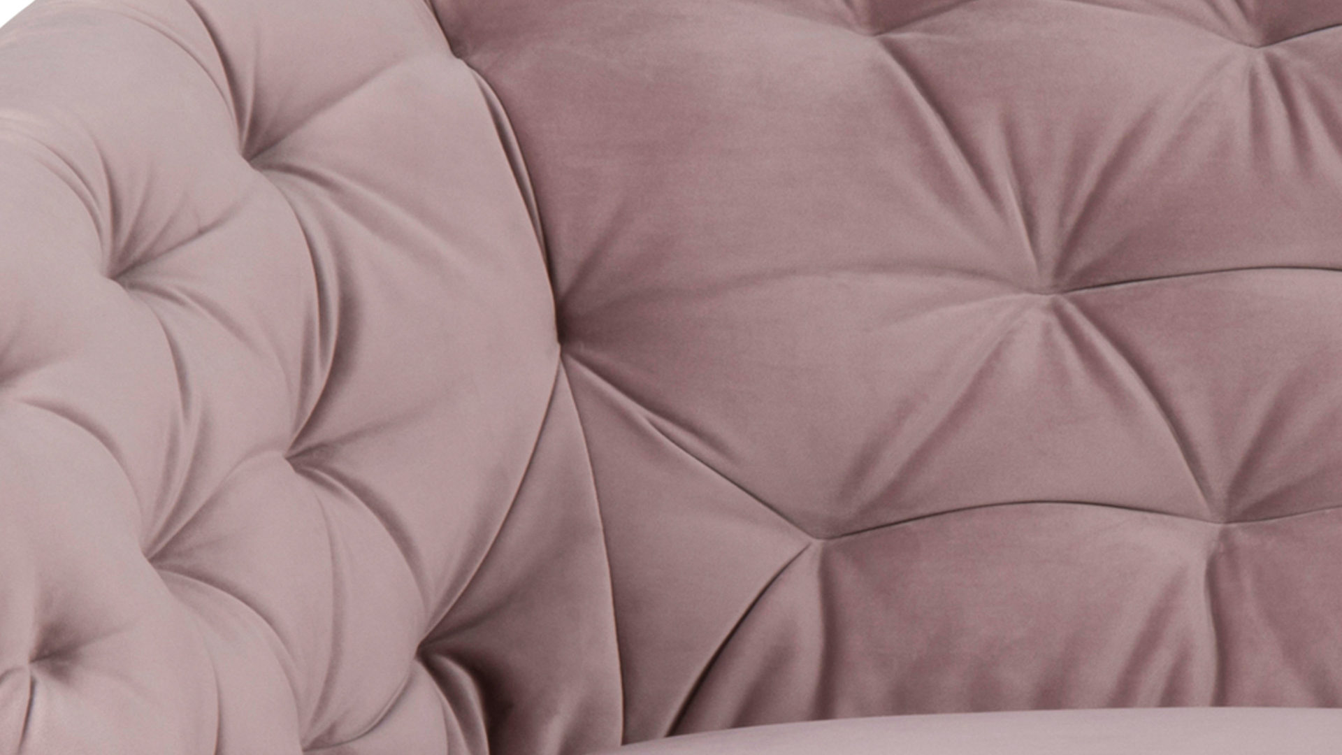 Dreisitzer Actona group aus Stoff in Pink Dreisitzer-Sofa als bequemes Polstermöbel pastellrosa Samt Vic 18 & schwarze Holzfüße - Breite ca. 191 cm