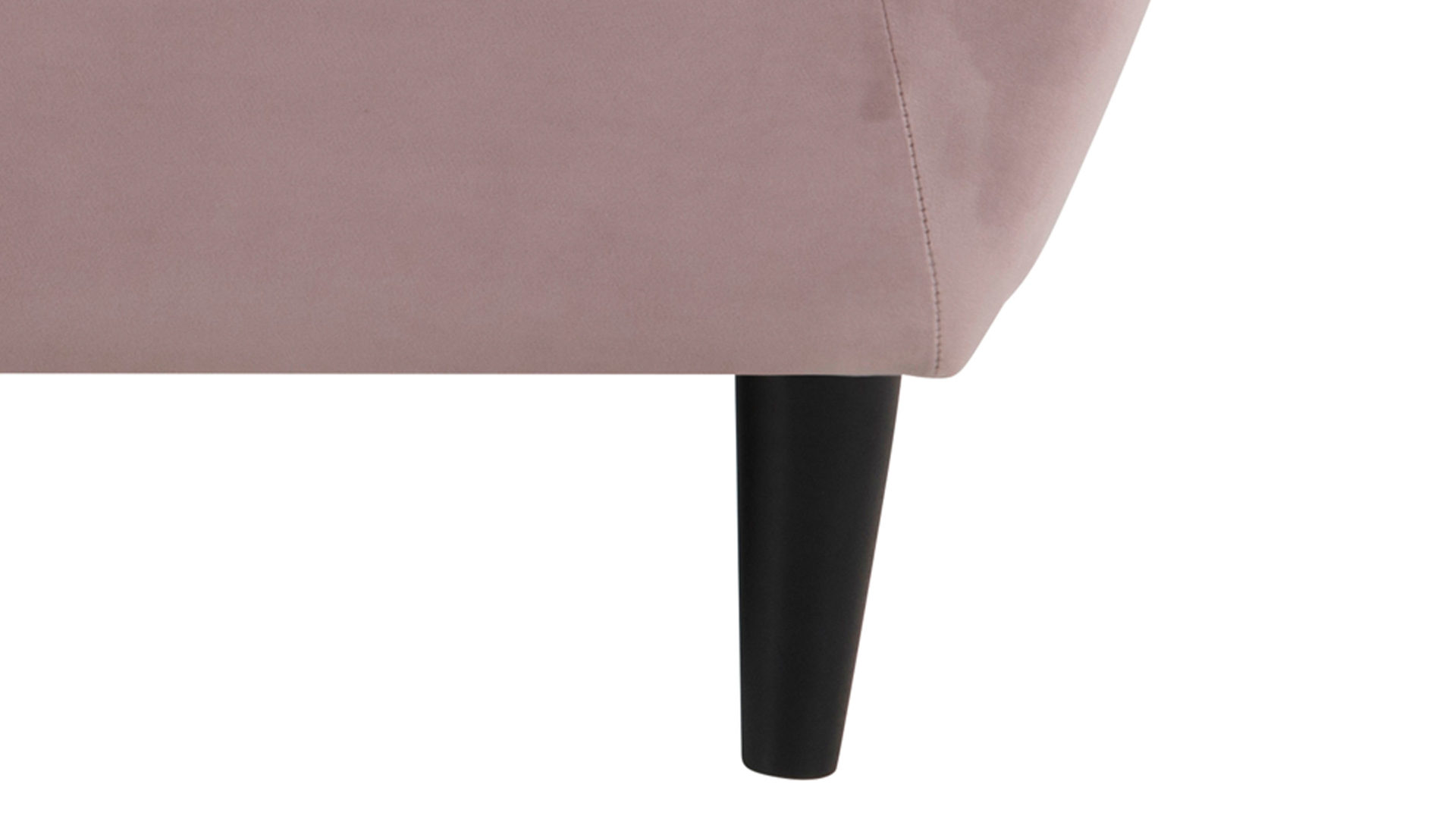 Dreisitzer Actona group aus Stoff in Pink Dreisitzer-Sofa als bequemes Polstermöbel pastellrosa Samt Vic 18 & schwarze Holzfüße - Breite ca. 191 cm