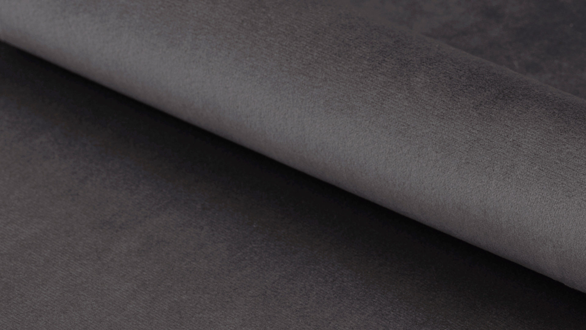 Dreisitzer Actona group aus Stoff in Dunkelgrau Dreisitzer-Sofa als bequemes Polstermöbel dunkelgrauer Samt Vic 28 & schwarze Holzfüße - Breite ca. 191 cm