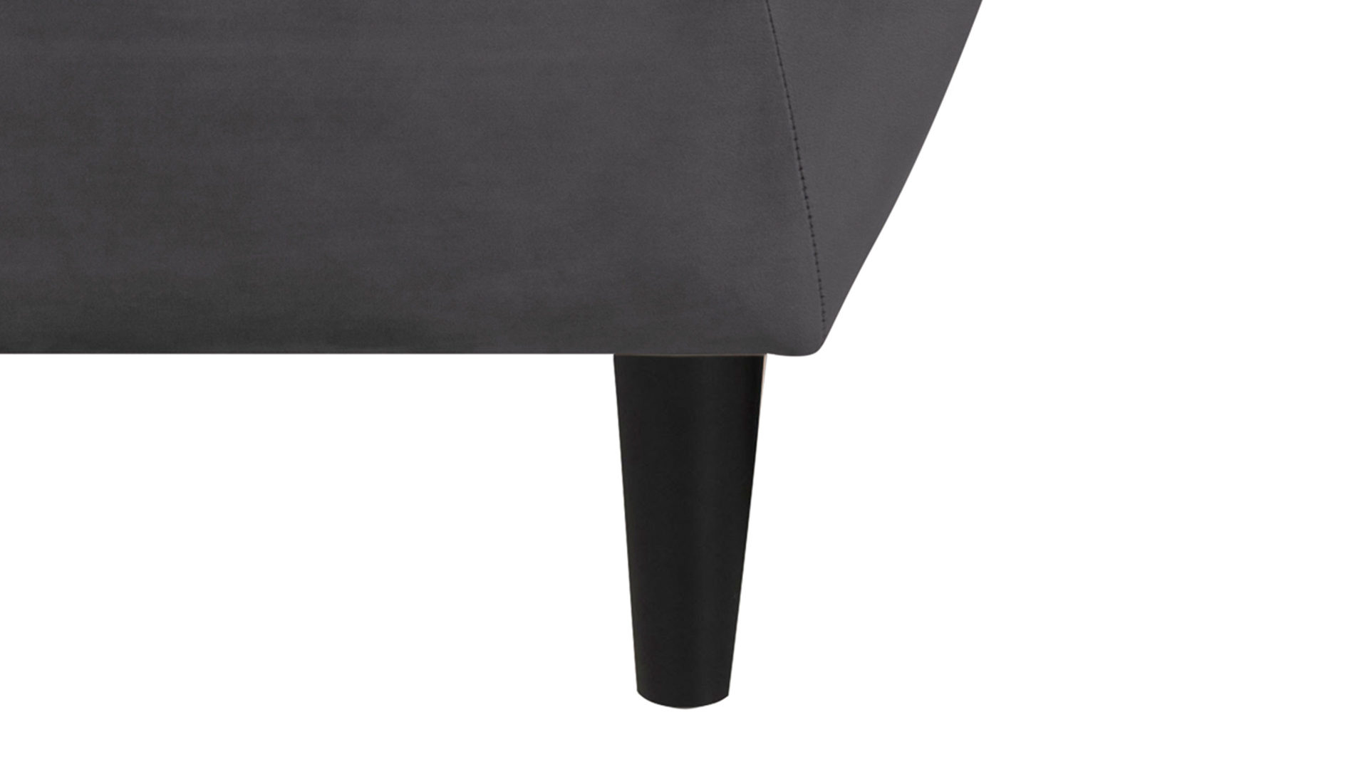 Zweisitzer Actona group aus Stoff in Dunkelgrau Zweisitzer-Sofa als bequemes Polstermöbel dunkelgrauer Samt Vic 28 & schwarze Holzfüße, Breite ca.  150 cm