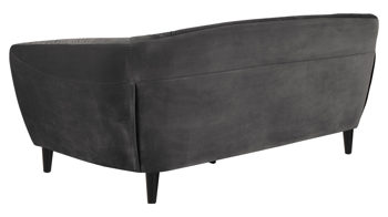 Dreisitzer Actona group aus Stoff in Dunkelgrau Dreisitzer-Sofa als bequemes Polstermöbel dunkelgrauer Samt Vic 28 & schwarze Holzfüße - Breite ca. 191 cm