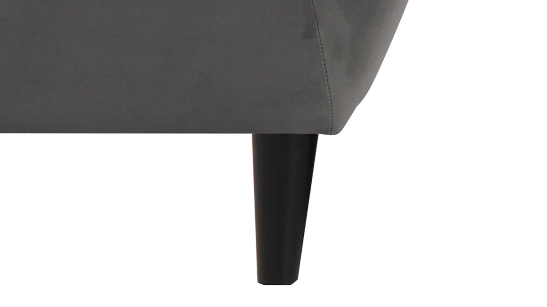 Dreisitzer Actona group aus Stoff in Dunkelgrau Dreisitzer-Sofa als bequemes Polstermöbel dunkelgrauer Samt Vic 28 & schwarze Holzfüße - Breite ca. 191 cm