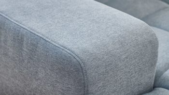 Ecksofa modulmaster aus Stoff in Hellblau Modulmaster MM-MP1075 - Ecksofa Chromfüße & stahlfarbene Chenille Nemo - Stellfläche ca. 319 x 222 cm