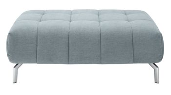 Polsterhocker modulmaster aus Stoff in Hellblau Modulmaster MM-MP1075 - XXL-Polsterhocker Chromfüße & stahlfarbene Chenille Nemo - ca. 126 x 76 cm